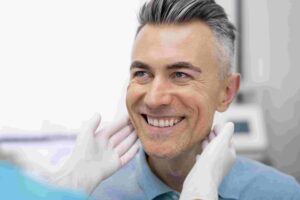 patient protecting oral health with dental crowns